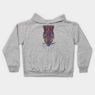 Best T-shirt is great for owl fans, Black Mandala Owl art Kids Hoodie